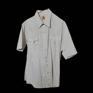 Vintage Cow Hand Brand Pearl Snap Western Cowboy Shirt Size 17. Gray